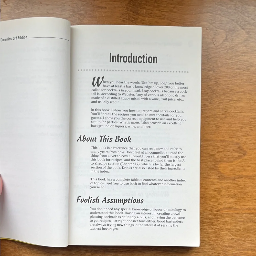 Bartending For Dummies a great book for recipes, with basic bar tools.